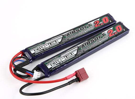 Turnigy Nanotech 7.4v 2000mah 15-25c Split Stick (Deans) Turnigy Nanotech 7.4v 2000mah 15-25c Split Stick (Deans)