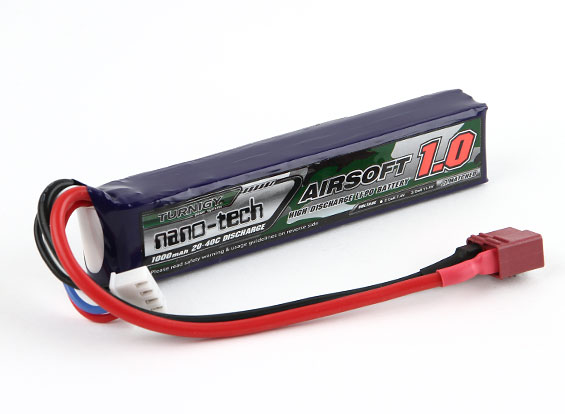 Turnigy Nanotech 11.1v 1000mah 20-40C Stick (Deans) Turnigy Nanotech 11.1v 1000mah 20-40C Stick (Deans)