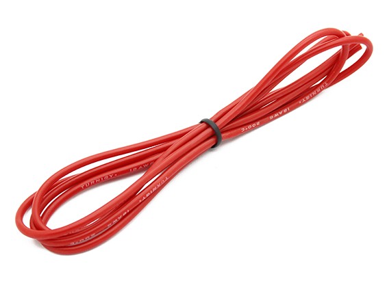 Turnigy 18AWG Silicone Wire (Red, 1m) Turnigy 18AWG Silicone Wire (Red, 1m)